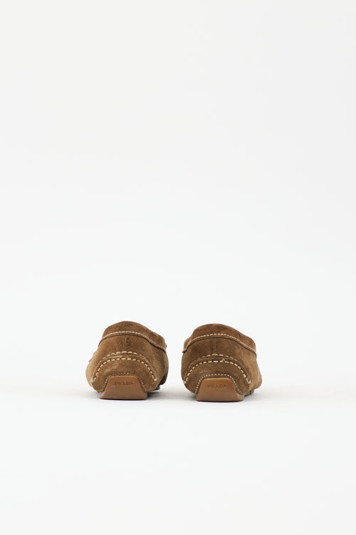 Prada Suede Logo Loafer