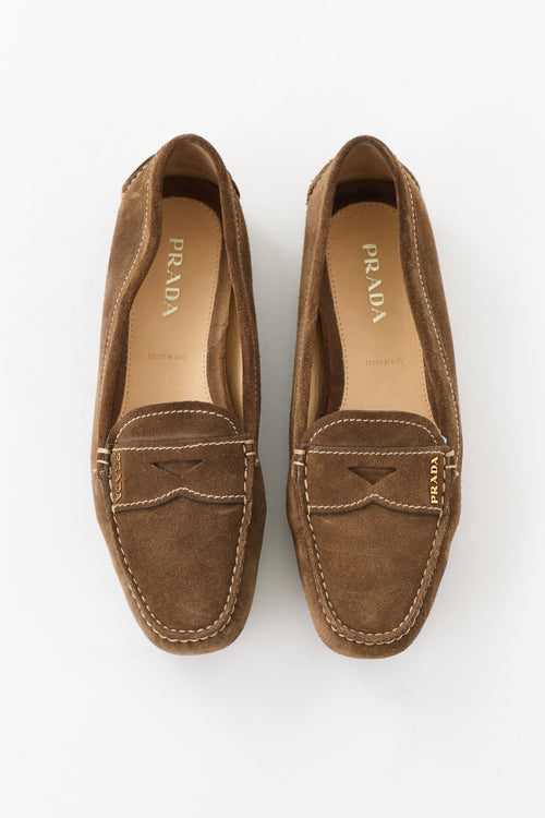 Prada Suede Logo Loafer