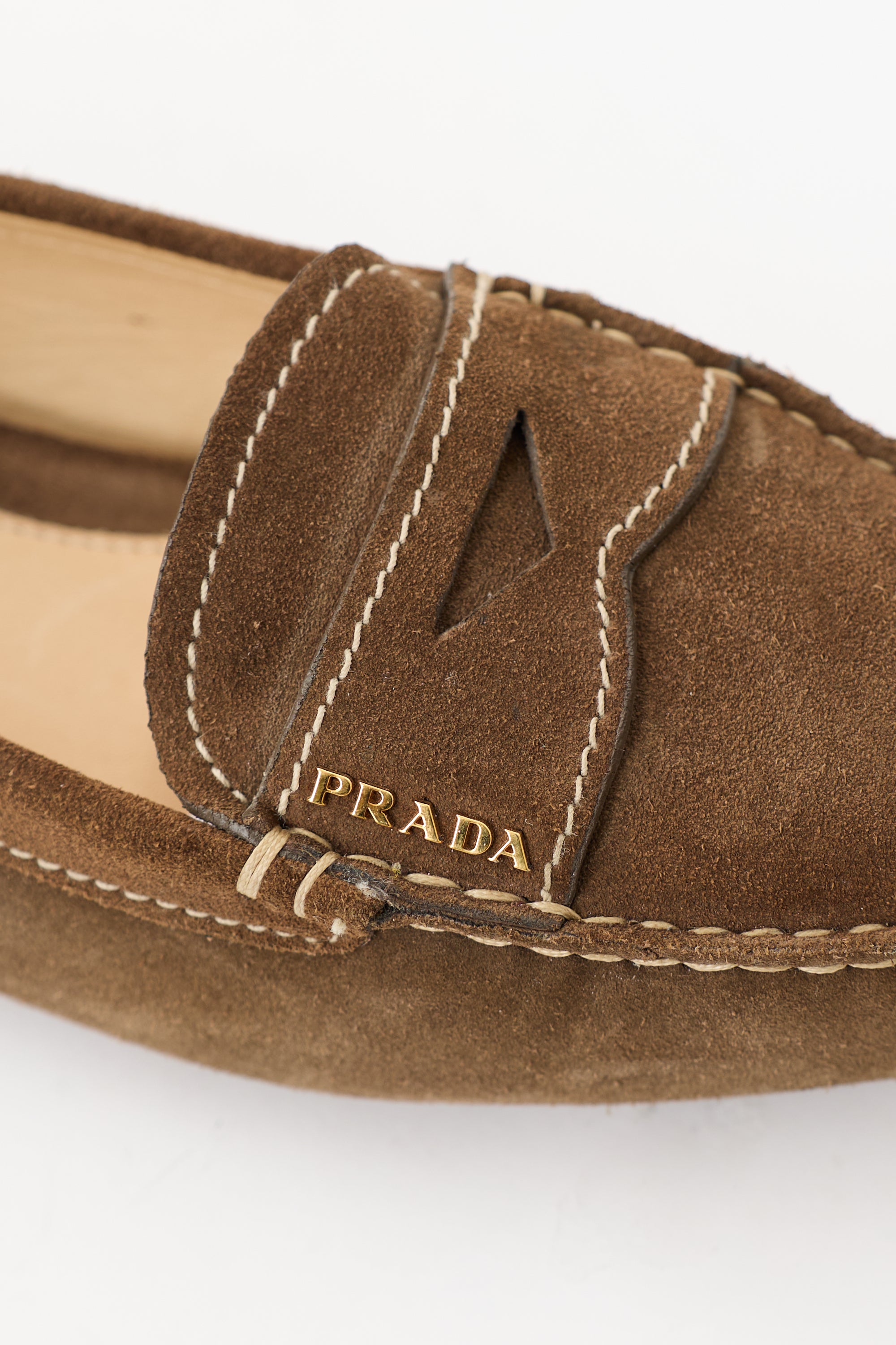 Prada Suede Logo Loafer