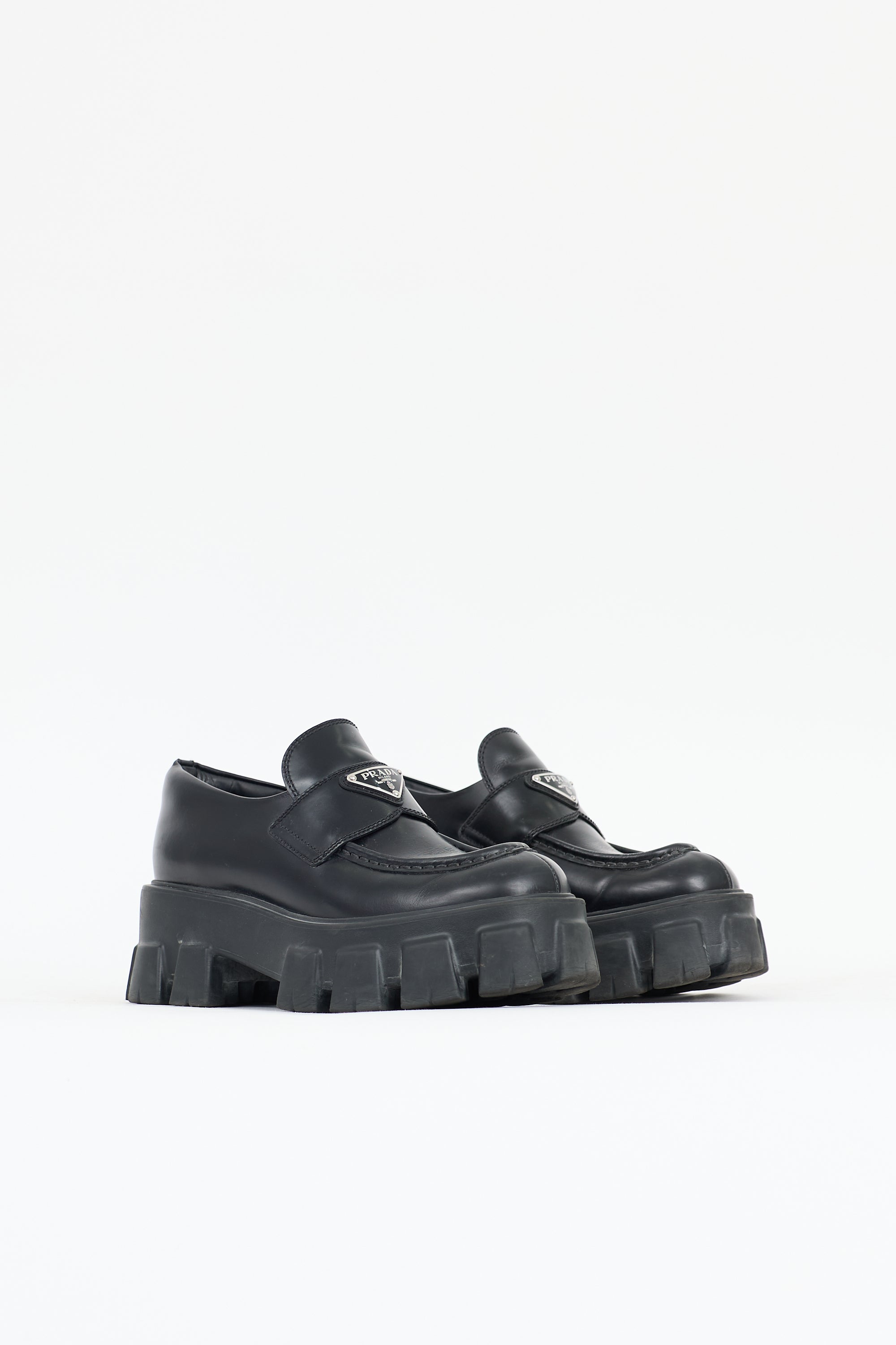 Prada Leather Monolith Loafer