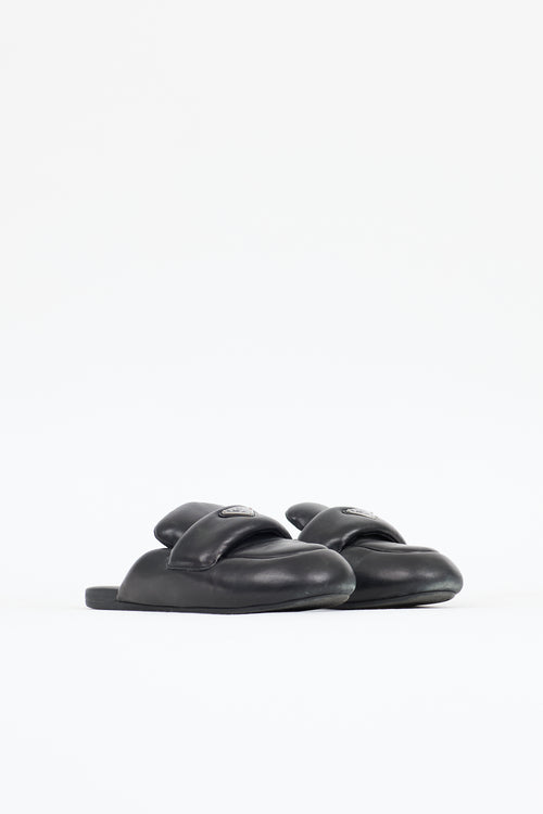 Prada Leather Padded Loafer Mule