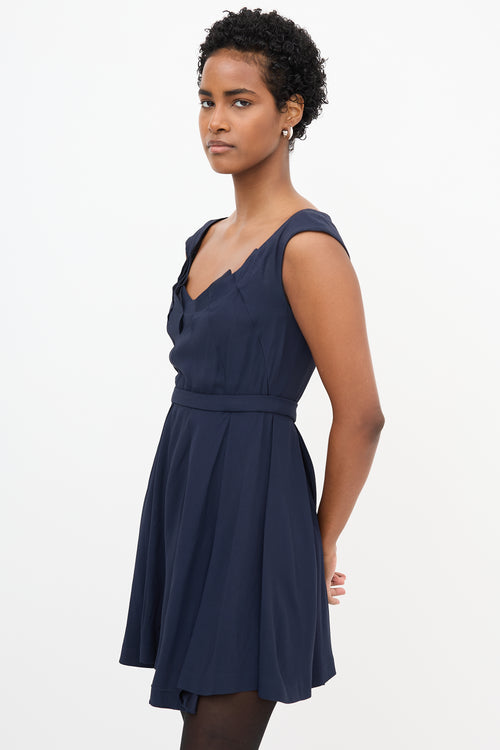 Prada 2011 Crepe Pleated Dress