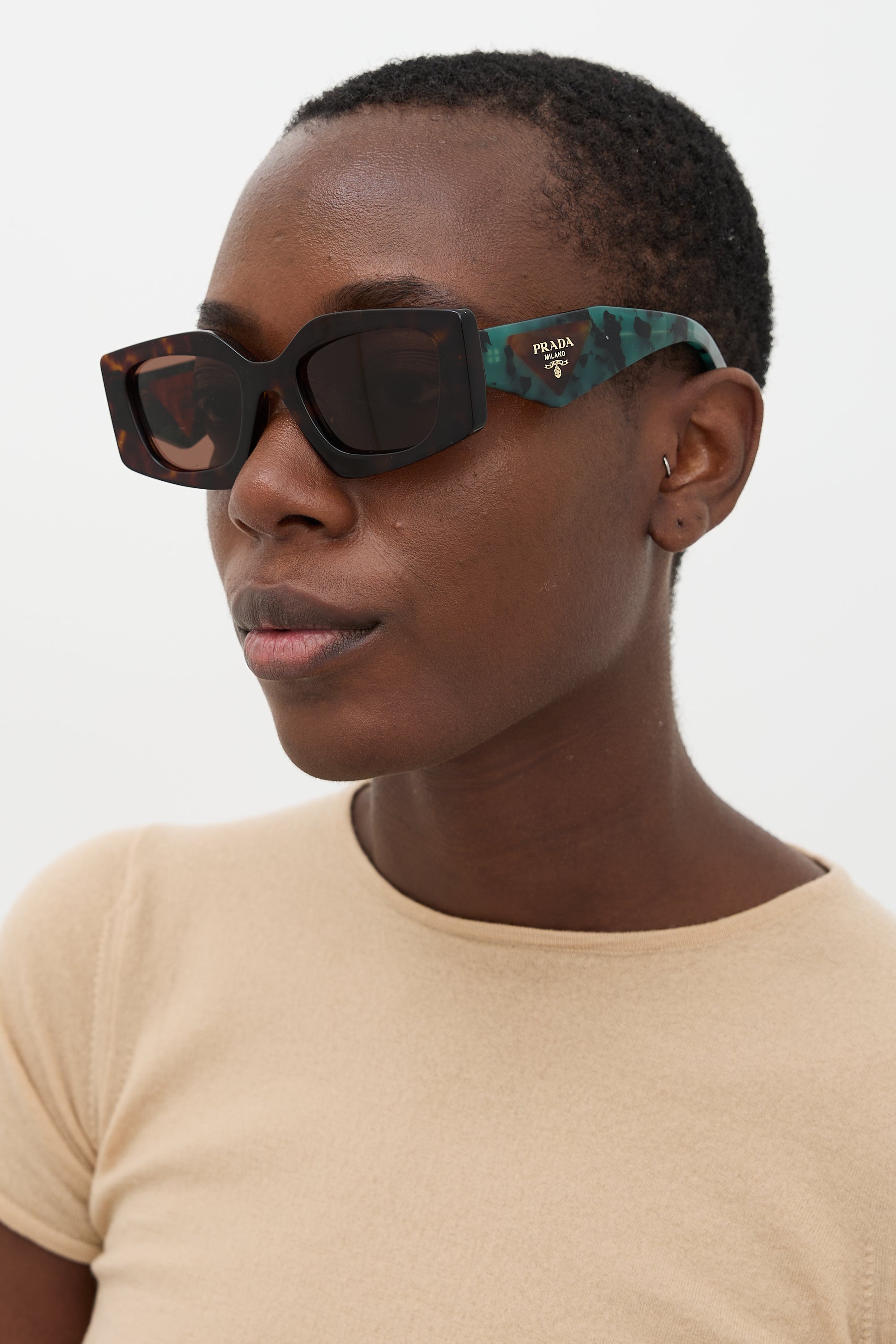 Prada SPR15Y-F Rectangular Sunglasses