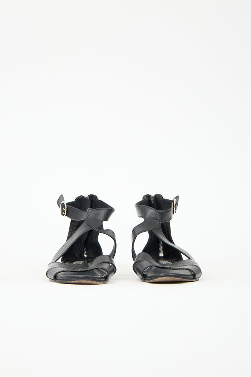 Prada Leather Flat Caged Sandal