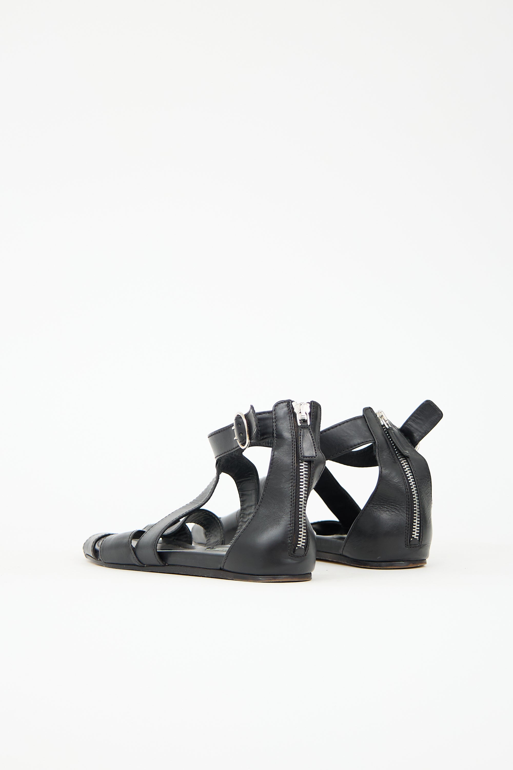 Prada Leather Flat Caged Sandal