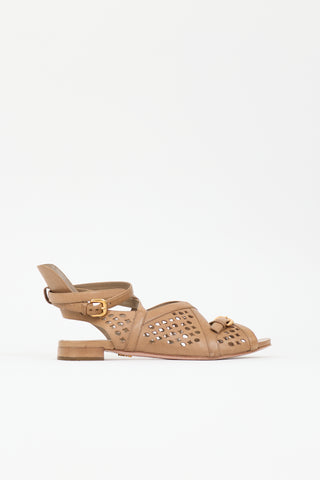 Prada Leather Cutout Sandal