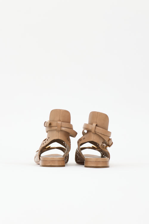 Prada Leather Cutout Sandal