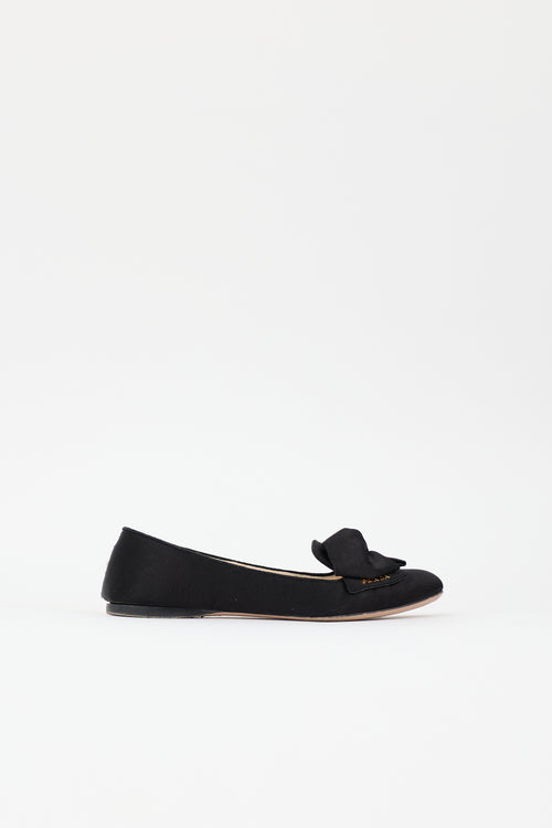 Prada Satin Logo Flat