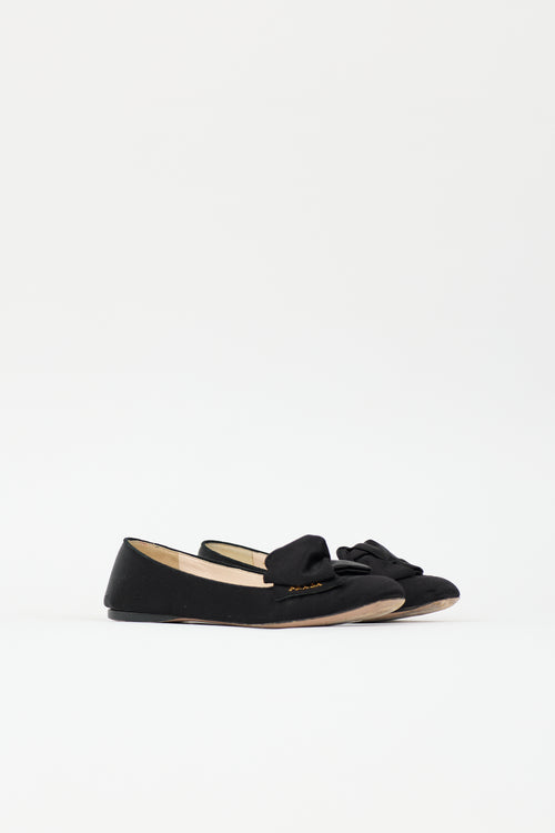 Prada Satin Logo Flat