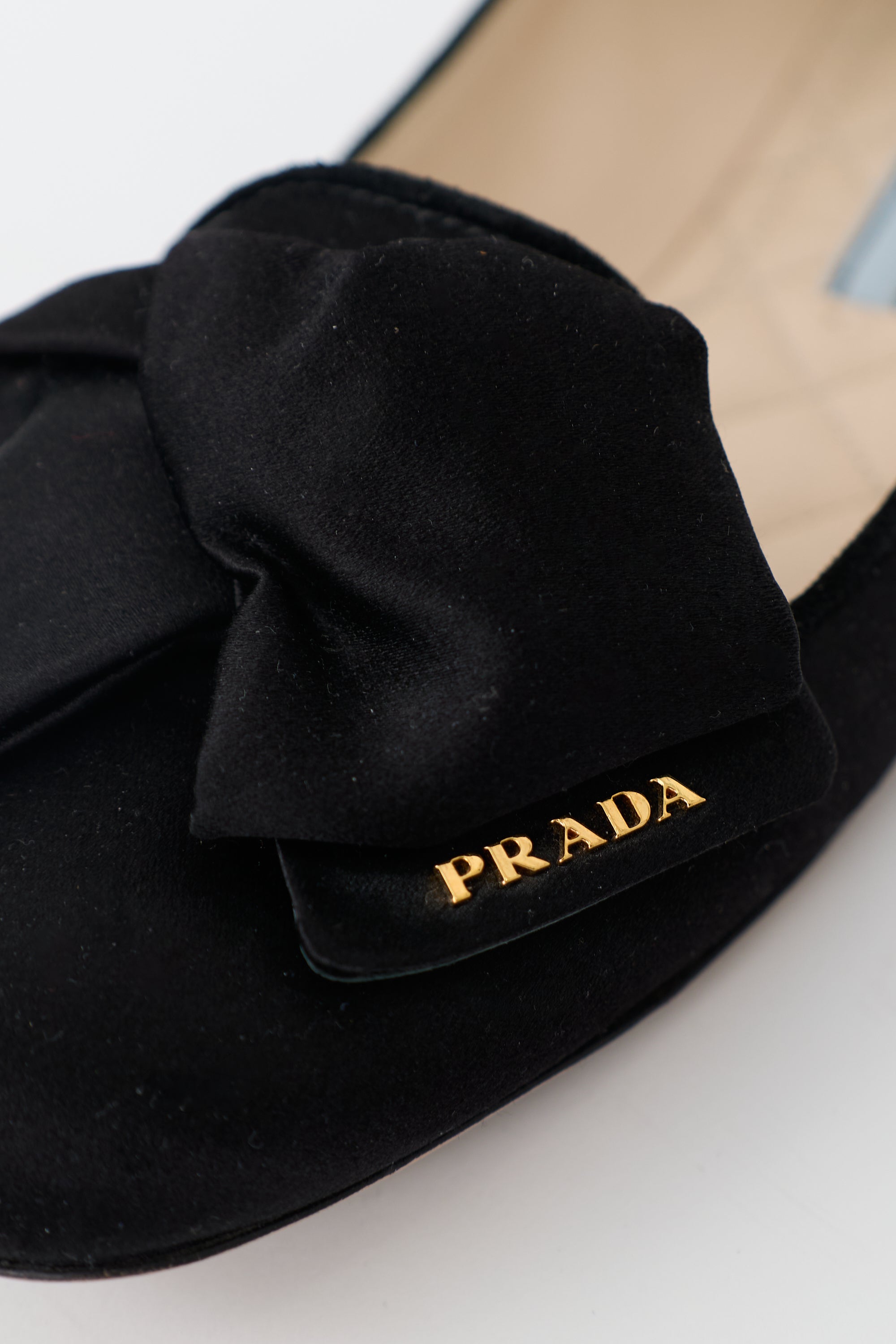 Prada Satin Logo Flat