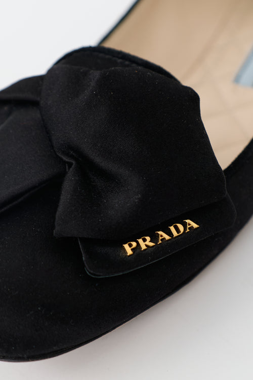 Prada Satin Logo Flat