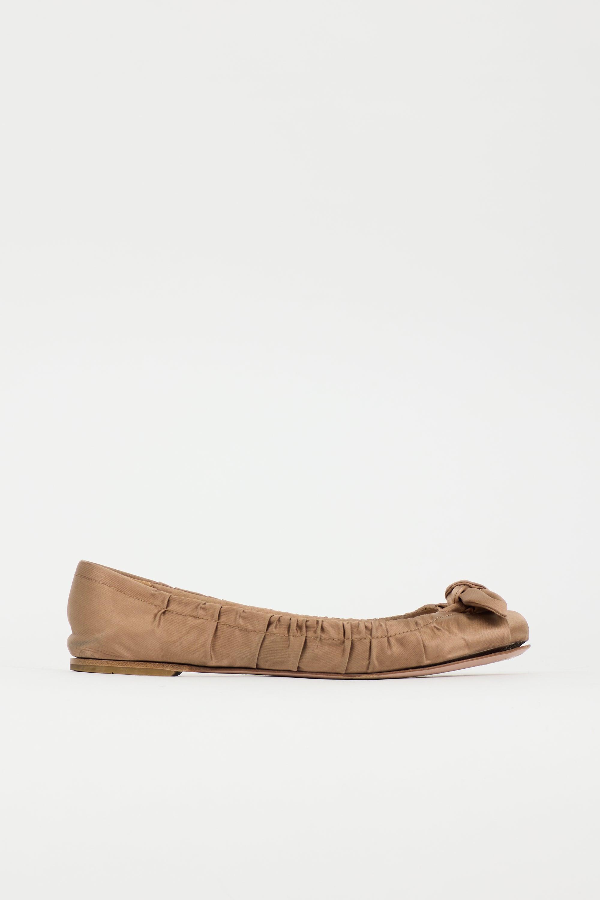 Prada Satin Ruched Flat