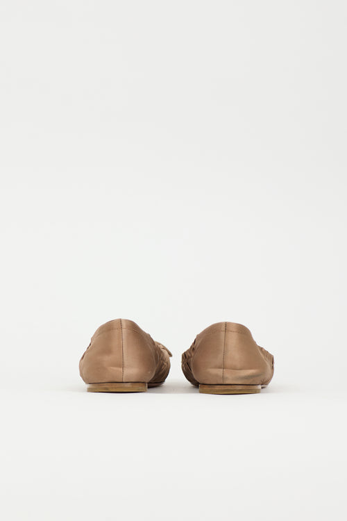 Prada Satin Ruched Flat