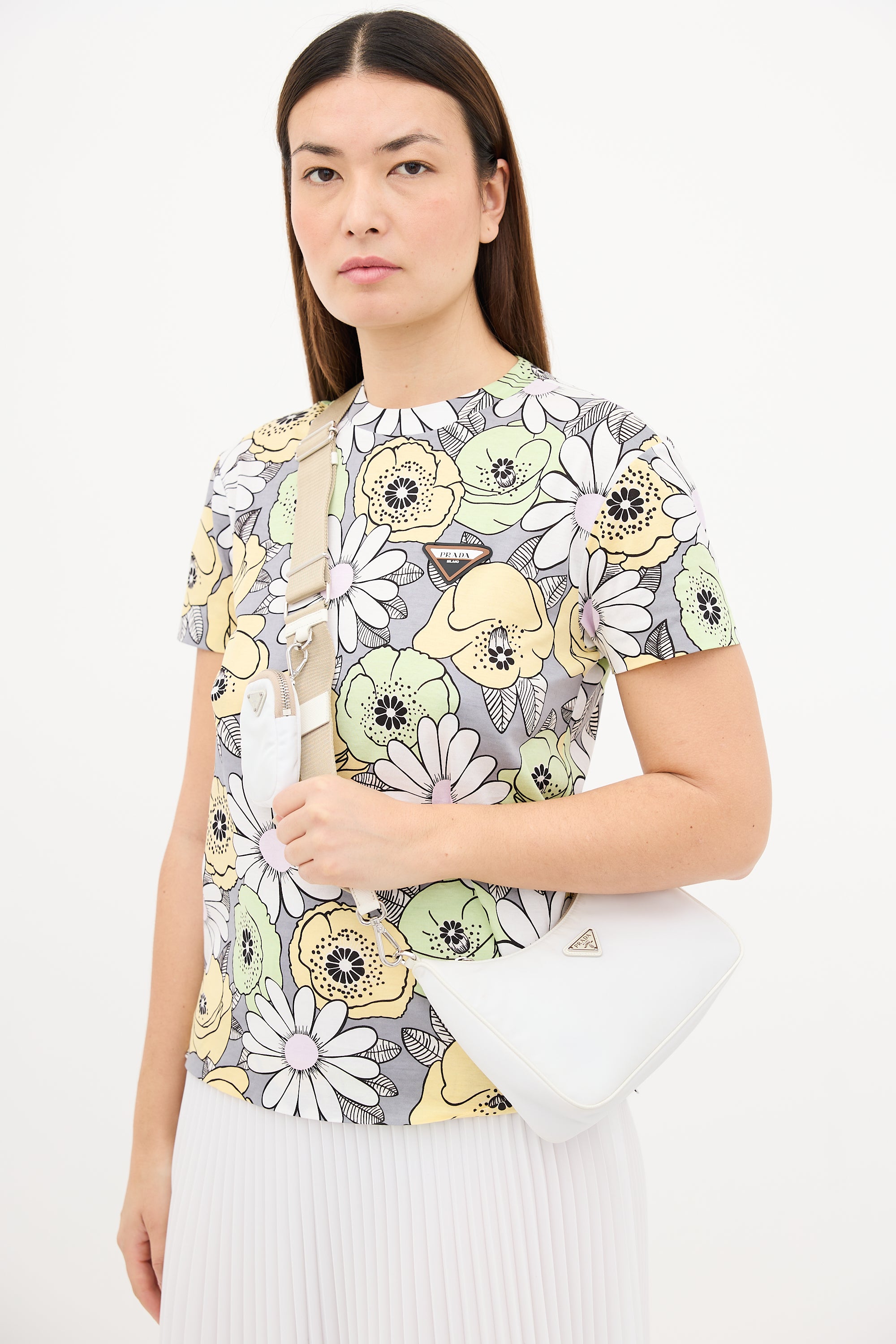 Prada White Re-Nylon Crossbody Bag