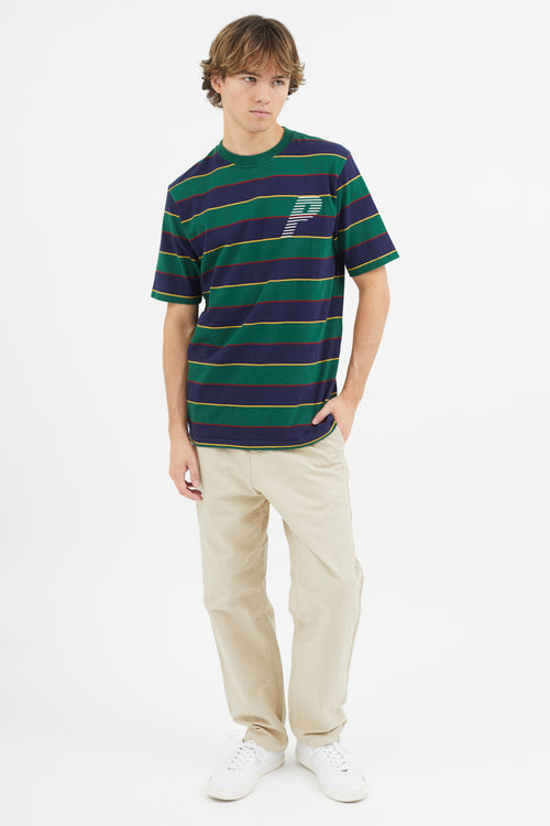 Palace Green & Multicolour Embroidered Logo T-Shirt
