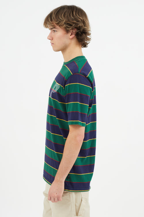 Palace Green & Multicolour Embroidered Logo T-Shirt