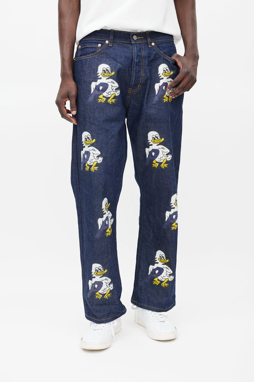 Palace Navy & Multicolour Graphic Jeans