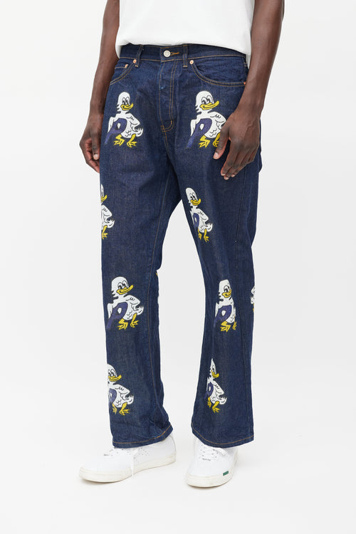 Palace Navy & Multicolour Graphic Jeans