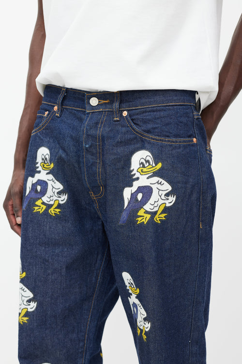 Palace Navy & Multicolour Graphic Jeans
