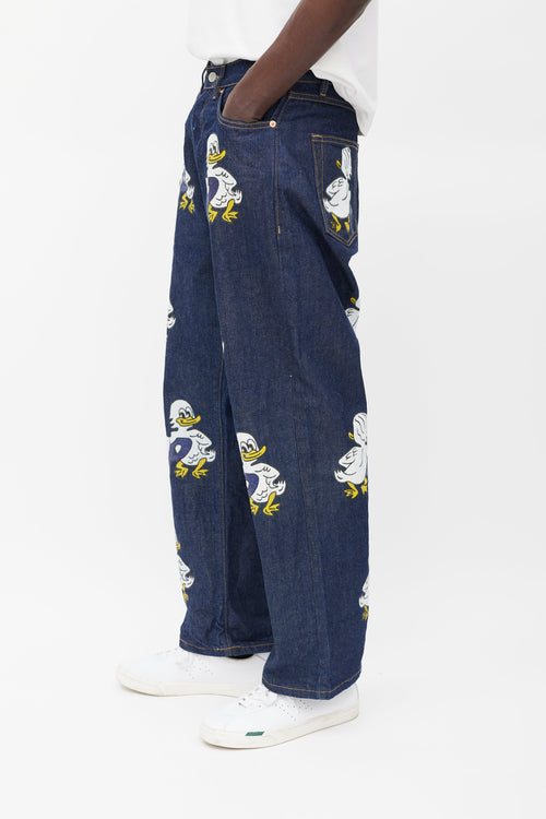 Palace Navy & Multicolour Graphic Jeans