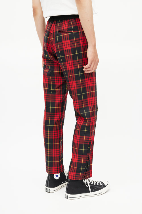Palm Angels Red & Black Logo Wool Trouser