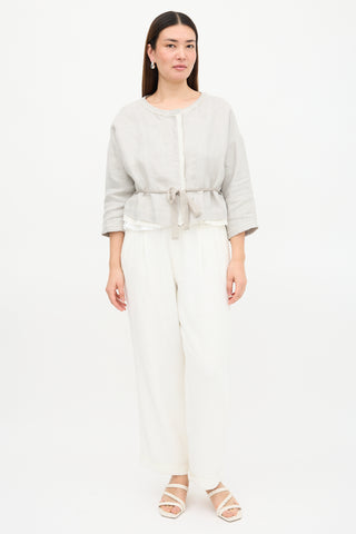 Pas De Calais Linen Cropped Jacket