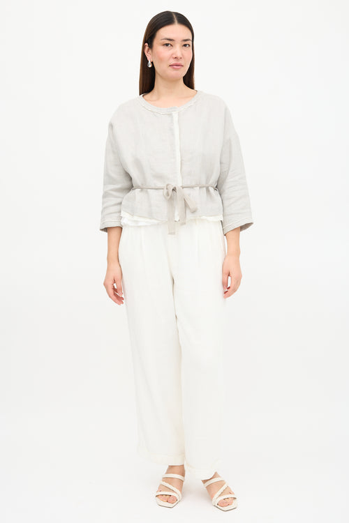 Pas De Calais Linen Cropped Jacket