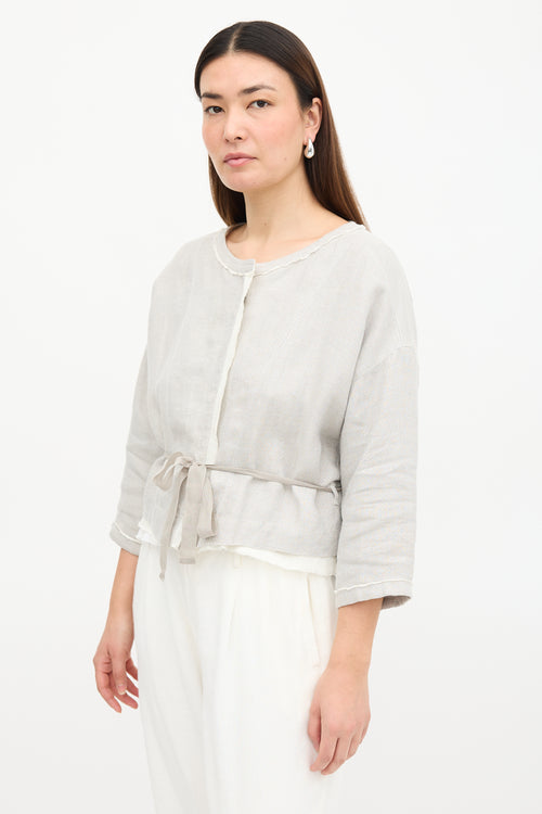 Pas De Calais Linen Cropped Jacket