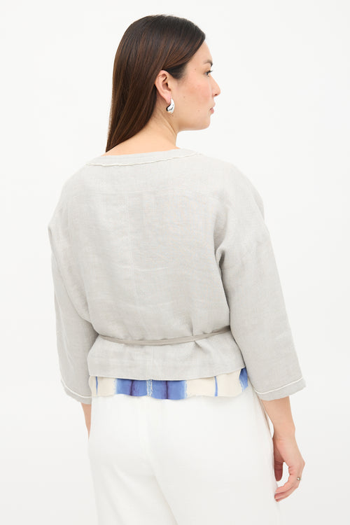 Pas De Calais Linen Cropped Jacket