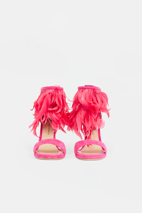 Paul Andrew Suede & Feather Sandal