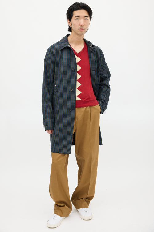 Paul Smith Green & Blue Plaid Coat
