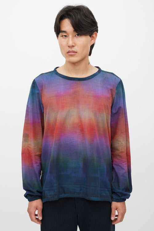 Paul Smith Navy & Multicolour Gradient Zip Top