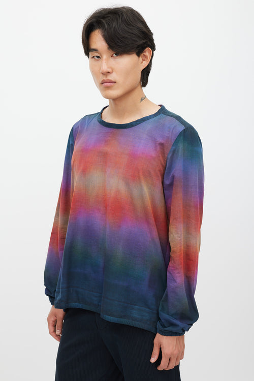 Paul Smith Navy & Multicolour Gradient Zip Top