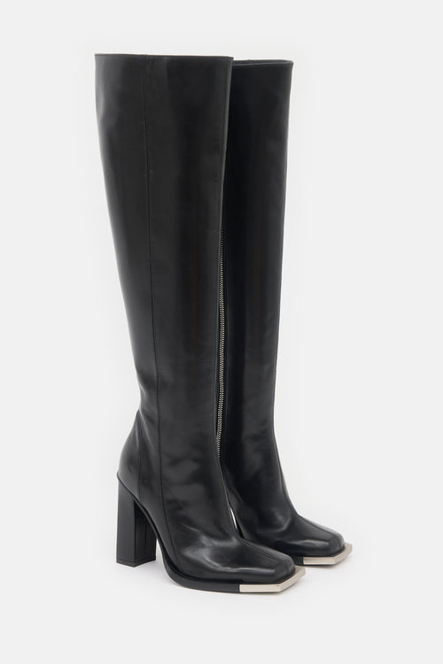 Peter Do Leather Metal Tip Knee Boot