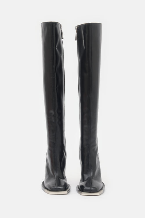 Peter Do Leather Metal Tip Knee Boot
