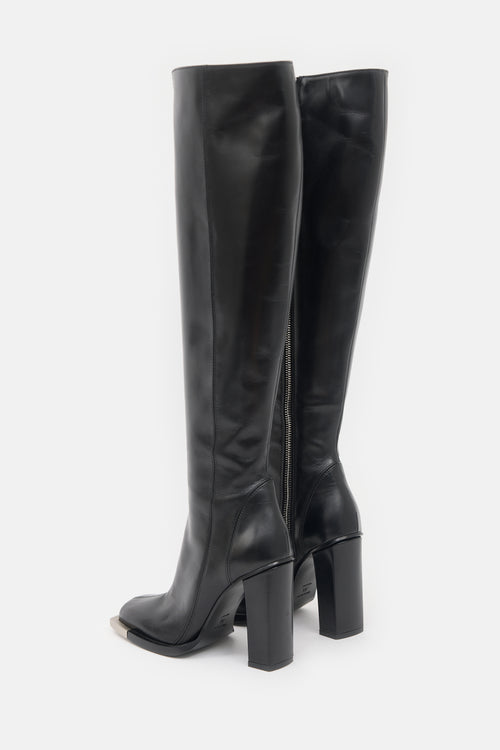 Peter Do Leather Metal Tip Knee Boot