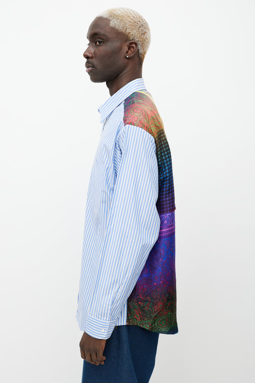 Pierre-Louis Mascia Blue & Multicolour Striped Button Up Shirt
