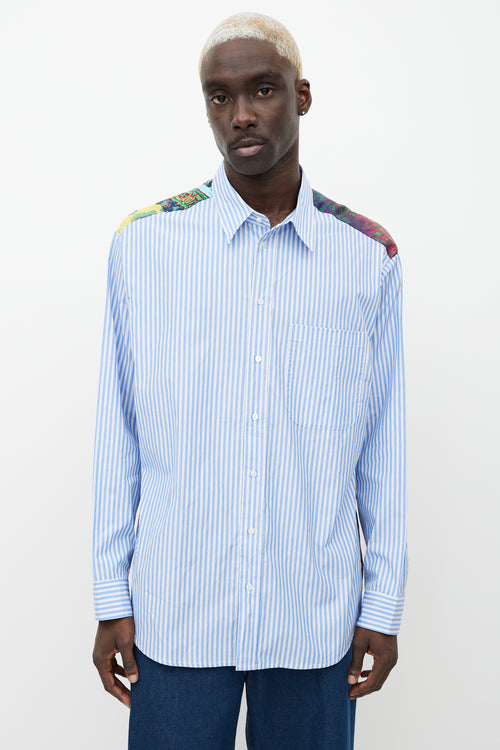 Pierre-Louis Mascia Blue & Multicolour Striped Button Up Shirt