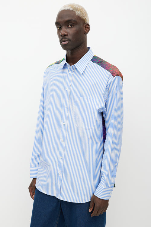 Pierre-Louis Mascia Blue & Multicolour Striped Button Up Shirt