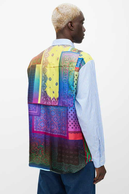 Pierre-Louis Mascia Blue & Multicolour Striped Button Up Shirt