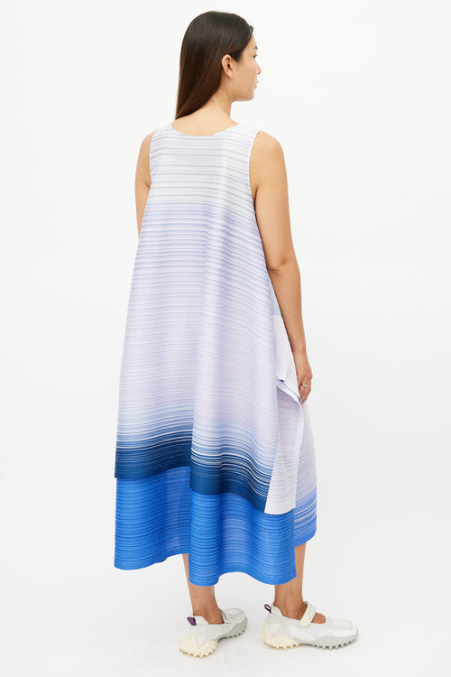 Pleats Please Issey Miyake Purple & Multicolour Gradient Pleated Dress