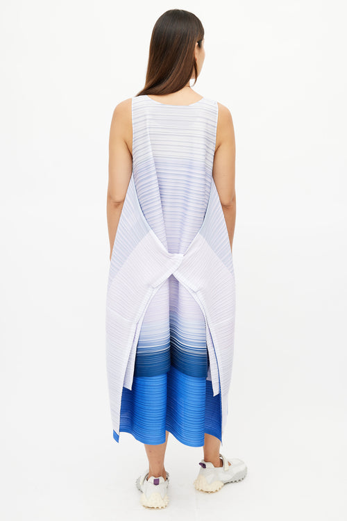 Pleats Please Issey Miyake Purple & Multicolour Gradient Pleated Dress