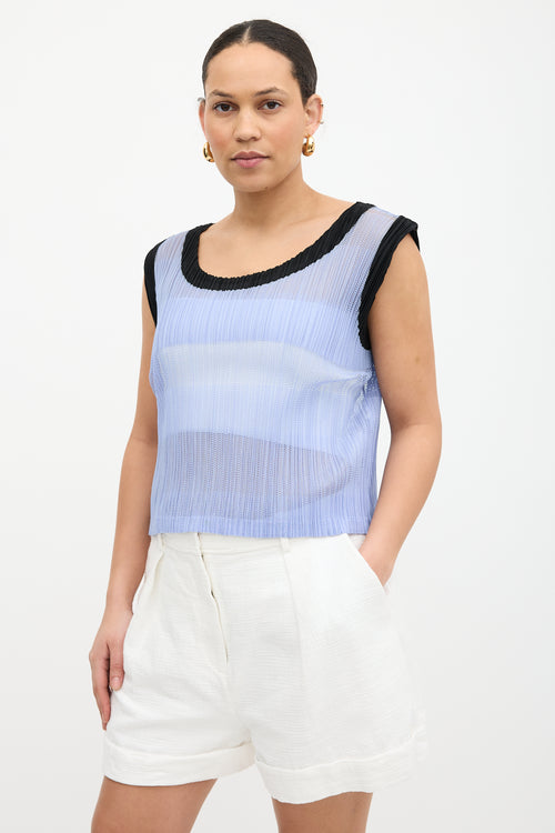 Pleats Please Issey Miyake Pleated Mesh Top