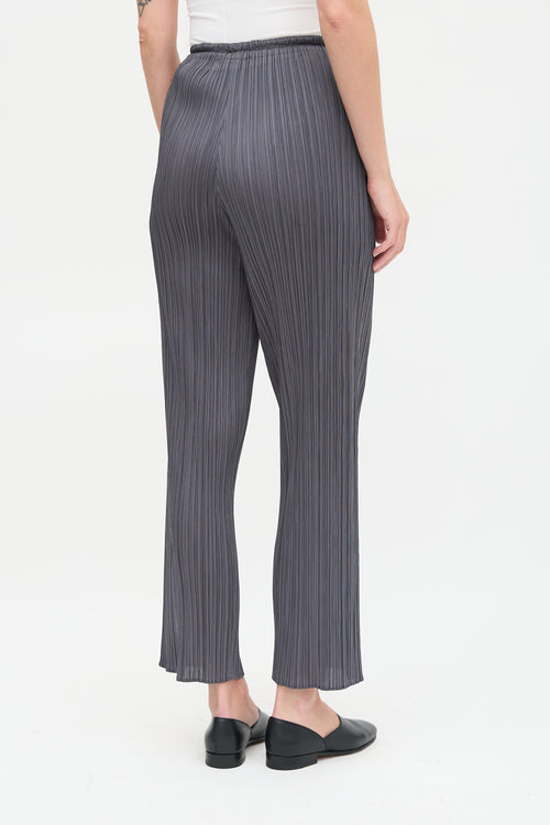 Pleats Please Issey Miyake Pleated Straight Leg Trouser