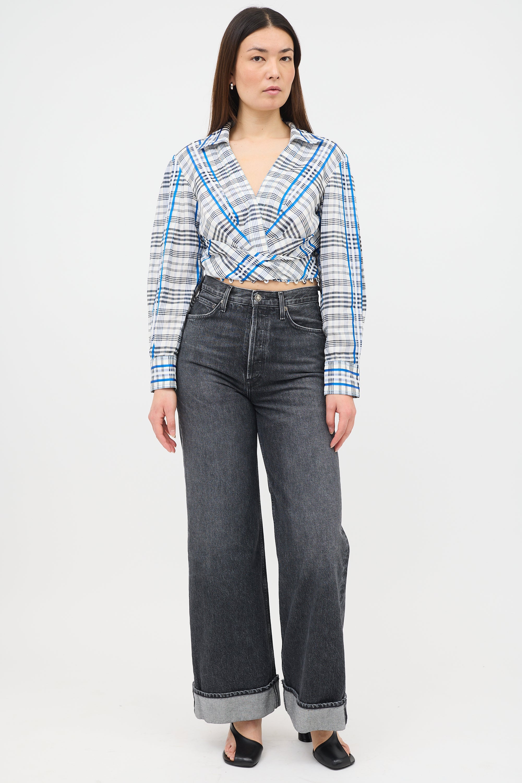 Prabal Gurung SS 2018 Check Wrap Top