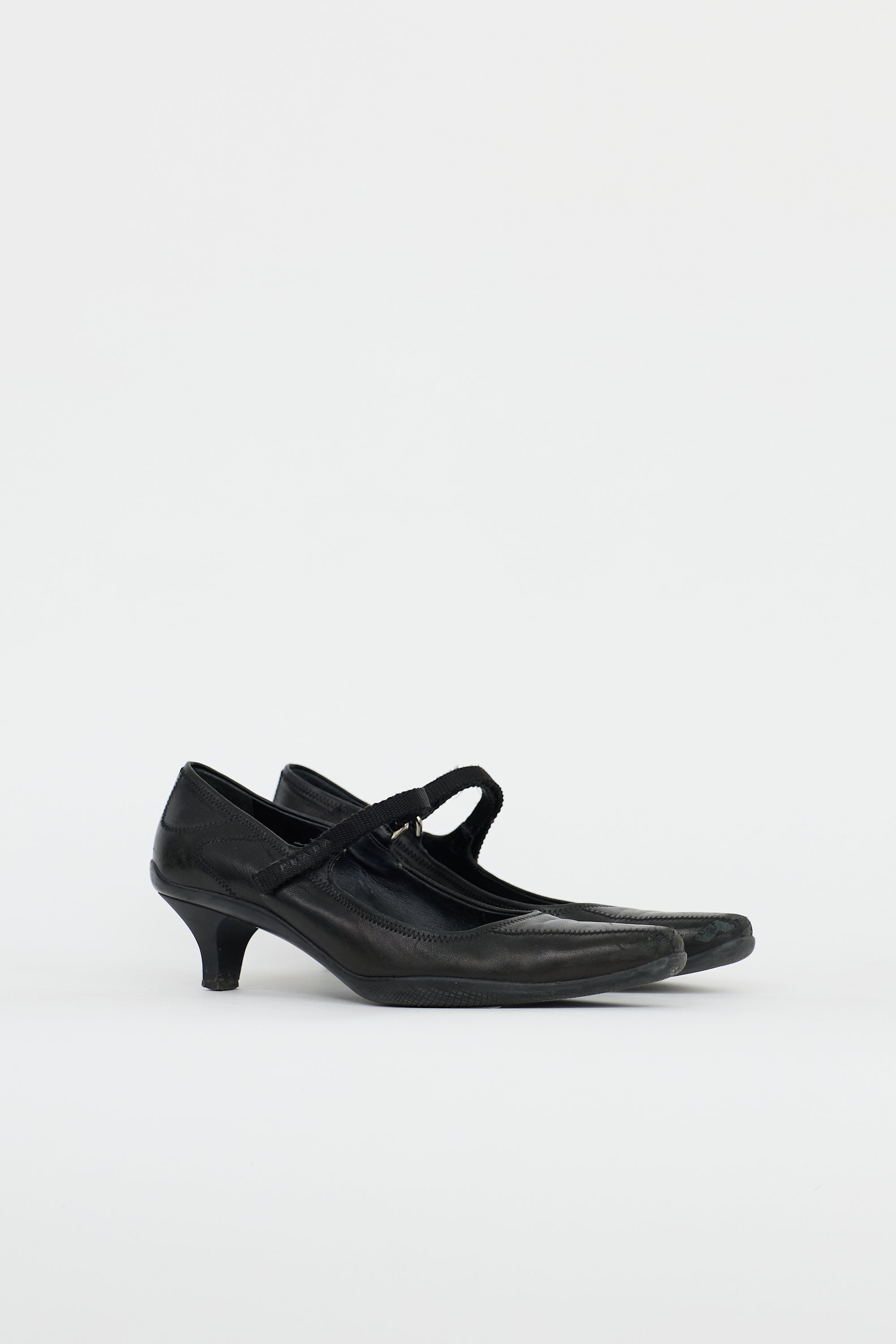Prada 1990s Sport Leather Mary Jane Pump