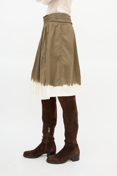 Prada SS 2004 Dip-Dye Pleated Skirt