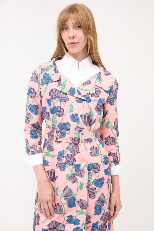 Prada 2008 Silk Belted Trench Coat