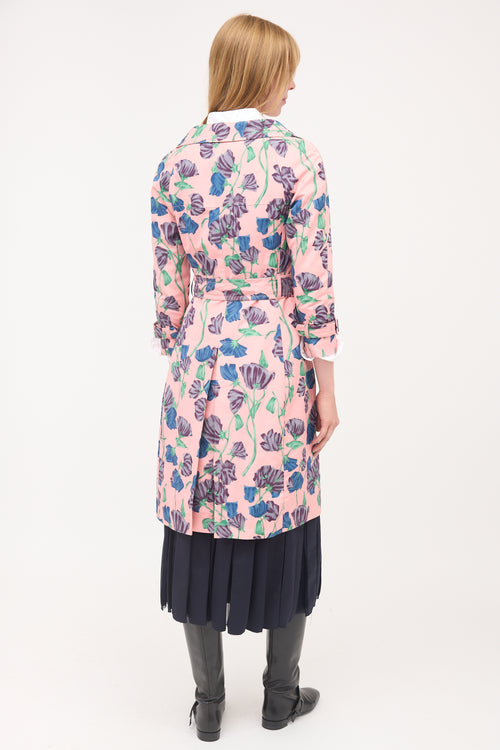 Prada 2008 Silk Belted Trench Coat