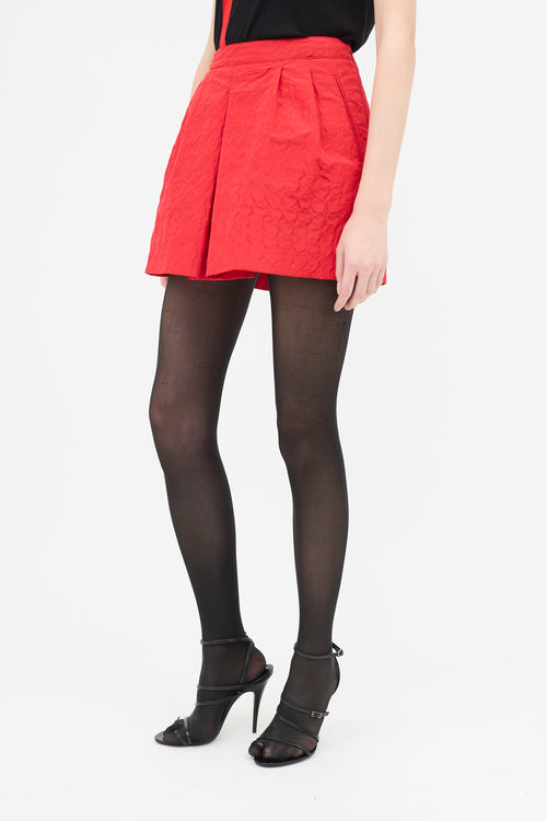Prada 2008 Silk Embossed Dot Skirt